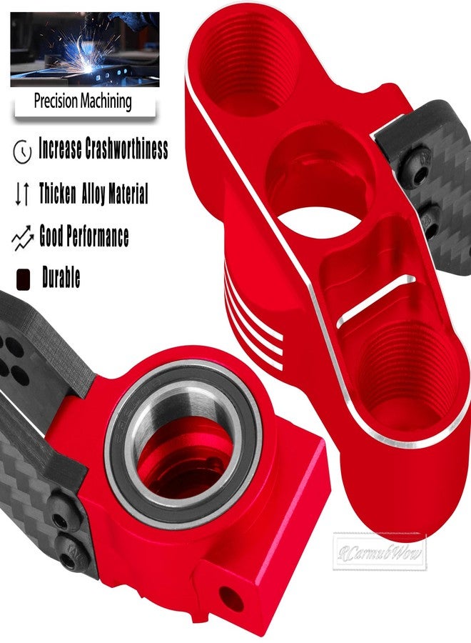 RCarmubWow RC Alloy Front Knuckles Steering Blocks &Rear Hub Stub Axle Carriers Upgrades Part for 1/8 Typhon/Talion 6S BLX,1/7 Infraction/Felony/Mojave/Limitless 6S BLX,#AR330193#AR330187,Red - Image 4